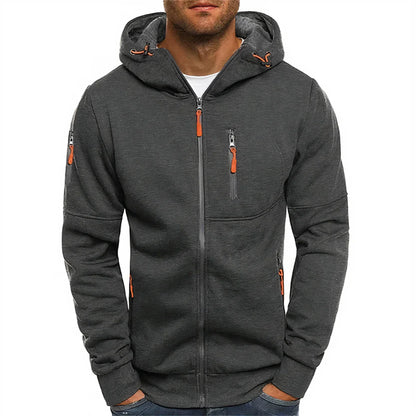 Herren Parka Jacke Kapuze Reißverschluss