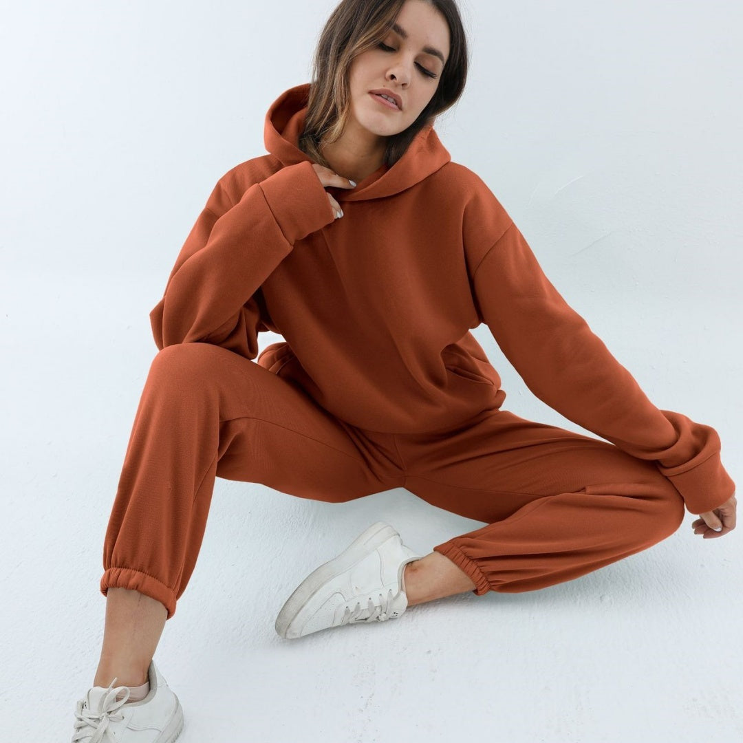 Modischer Zweiteiler Kapuzenpullover Lässig Chic
