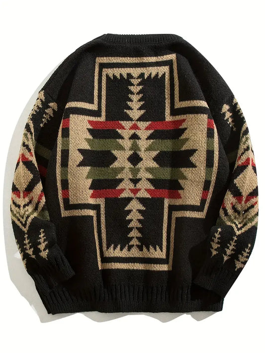 Herren Pullover Geometrisches Muster Trendy - IdealeKleiden