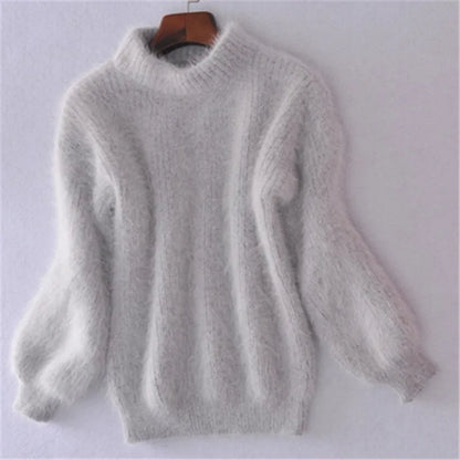 Weiche Damenpullover mit Kragen und Langarm