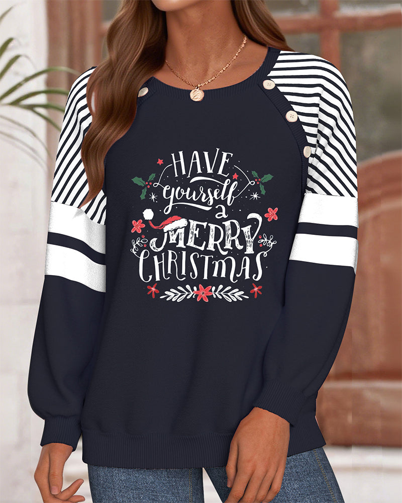Weihnachts-T-Shirt Rundhals Gedruckt