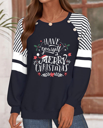 Weihnachts-T-Shirt Rundhals Gedruckt