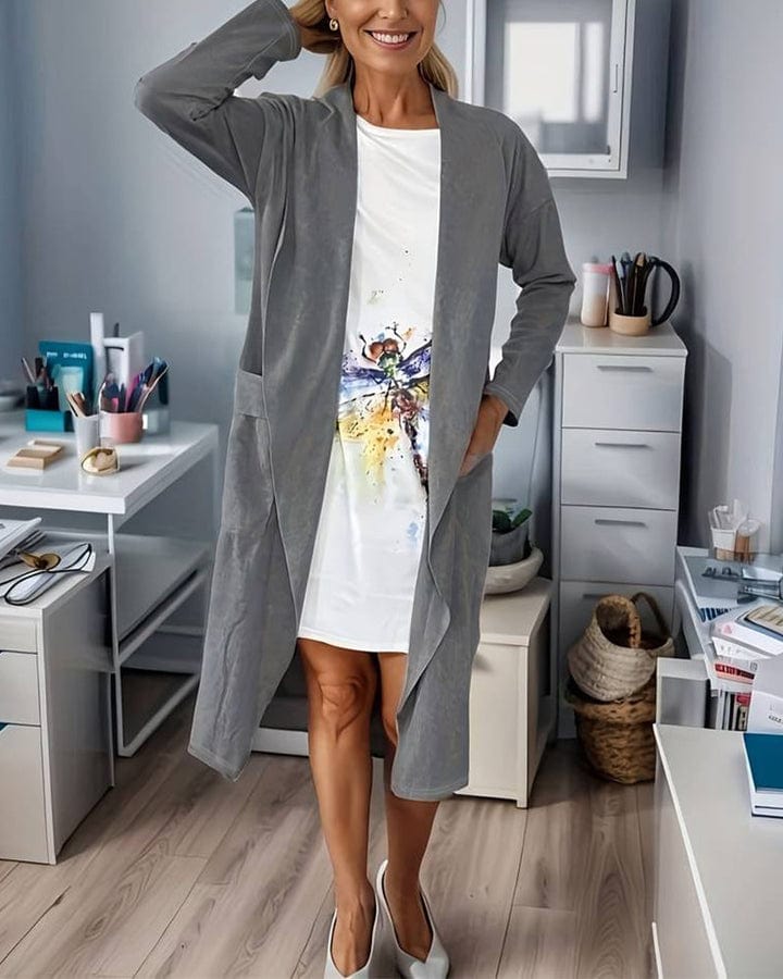 Langer Wintermantel Lässig Chic