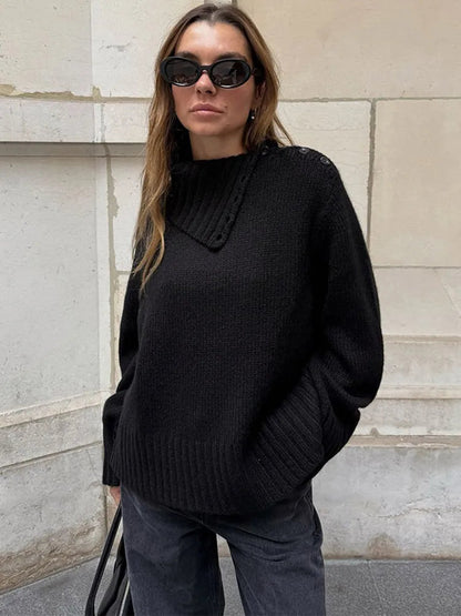 Bequemer Pullover Stehkragen Relaxed Fit