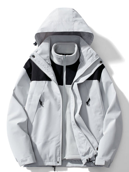 Wasserdichte Outdoorjacke 3in1 Funktionale Windjacke Abnehmbare Kapuze