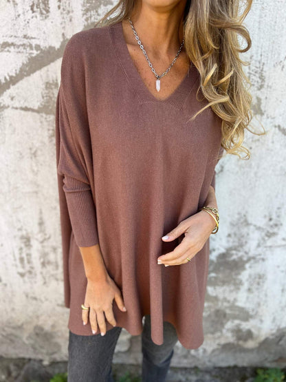 Damen Oversized Pullover Weich Herbstmode