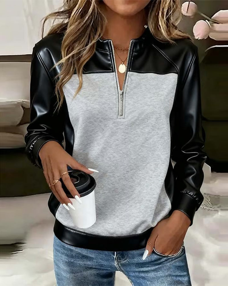 Klassisches Sweatshirt Mit Reißverschluss Modern