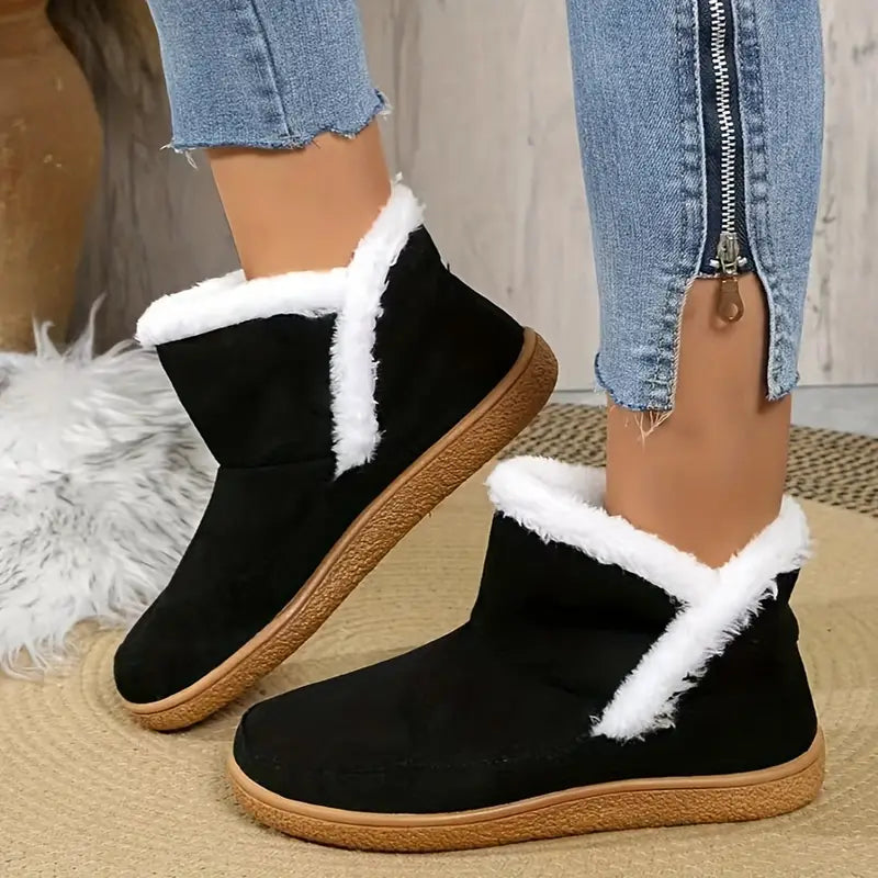 Damen Winterstiefel Plüschfell Warm