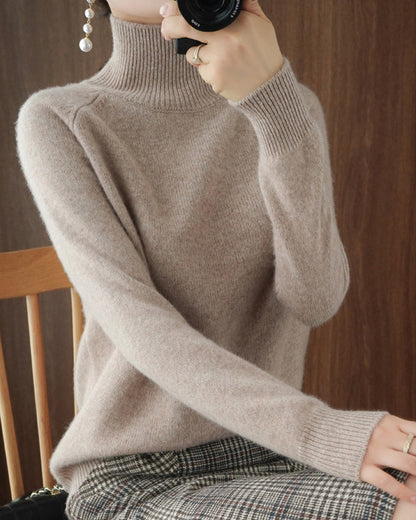 Eleganter Einfarbiger Pullover Langarm