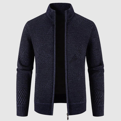 Stylische Herren Cardigan Jacke Geometrisches Muster