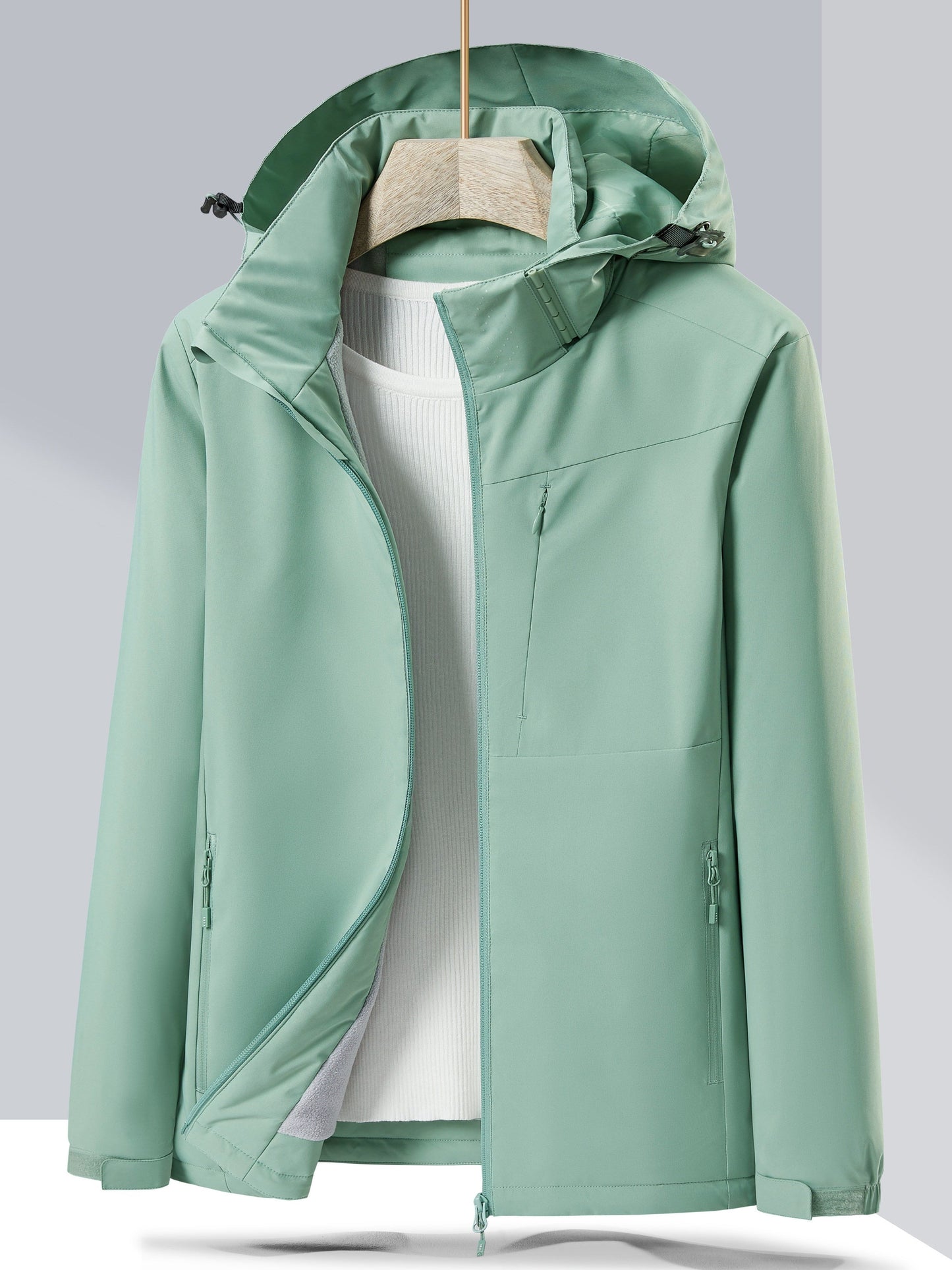 Wasserdichte Winterjacke Damen Kapuze Fleece
