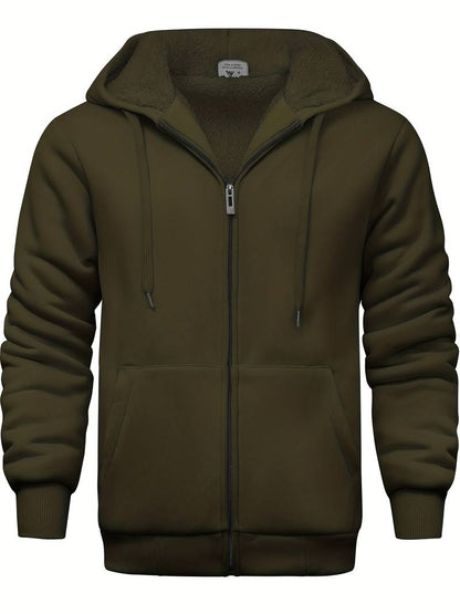 Einfarbig Kapuzenpullover modern Reißverschluss