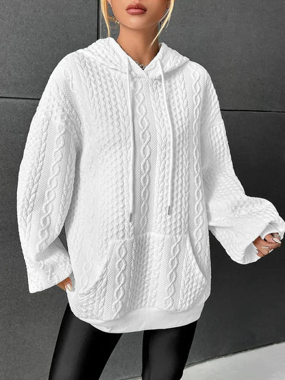 Damen Strickpullover Kapuze Modern Frauen