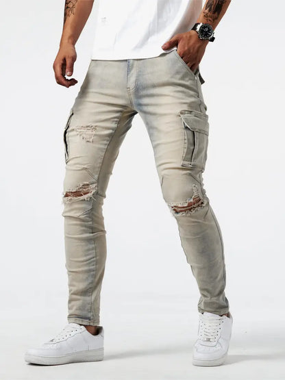 Lässige Herren-Jeans Streetstyle Cargo-Hose