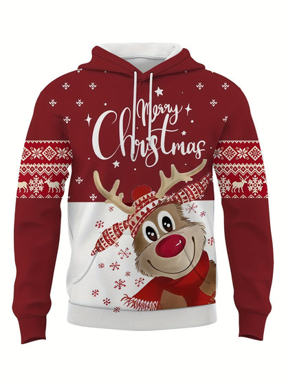 Weihnachts-Hoodie Rentier Motiv Frohe Weihnachten - IdealeKleiden