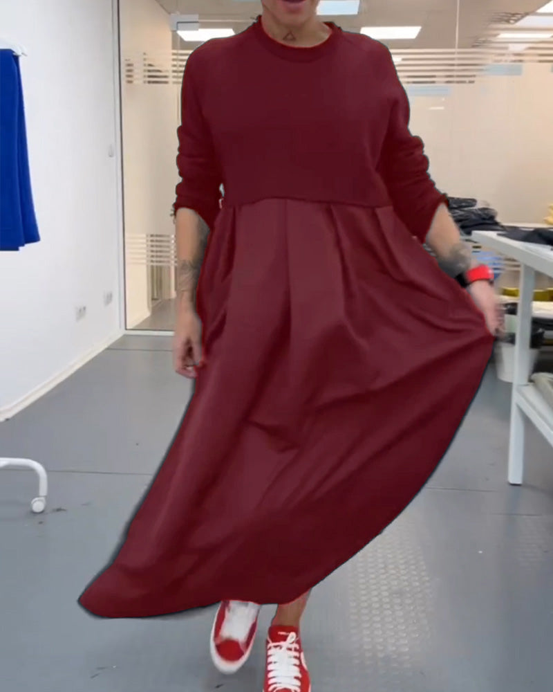 Farbenfrohes Freizeitkleid Uni Mode