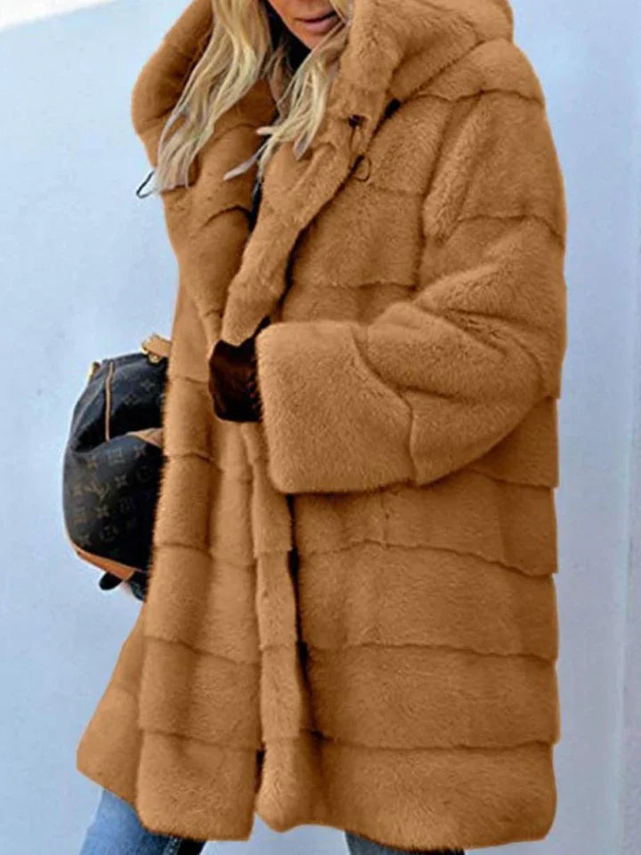 Kunstpelz-Parka Jacke Mit Kapuze Oversized