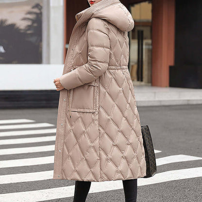 Damen Winterjacke Gepolstert Kapuze Warm