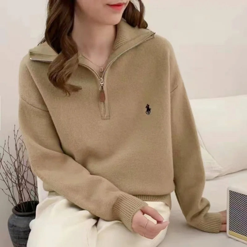 Bequeme Pullover Damen | Weicher Reißverschluss Pullover