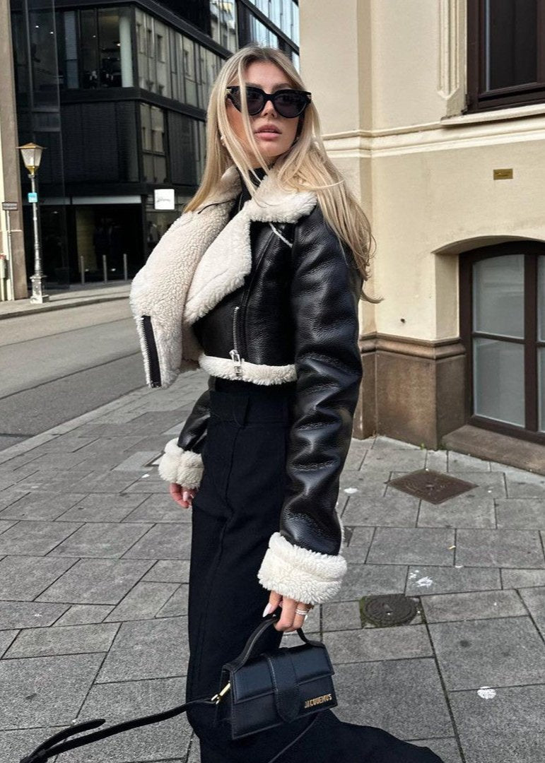 Kurze Lederjacke Sherpa Softstyle