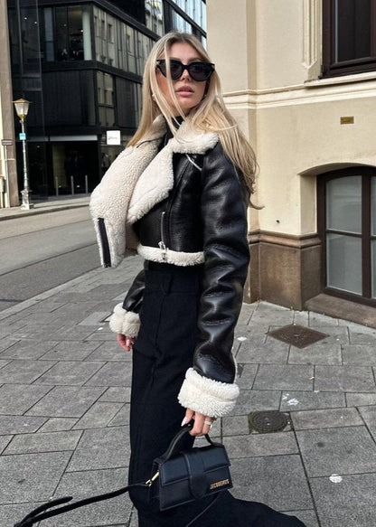 Kurze Lederjacke Sherpa Softstyle
