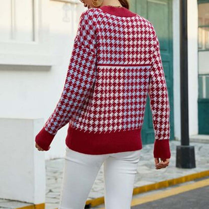 Modischer Strickpullover Geometrisch Trendy - IdealeKleiden