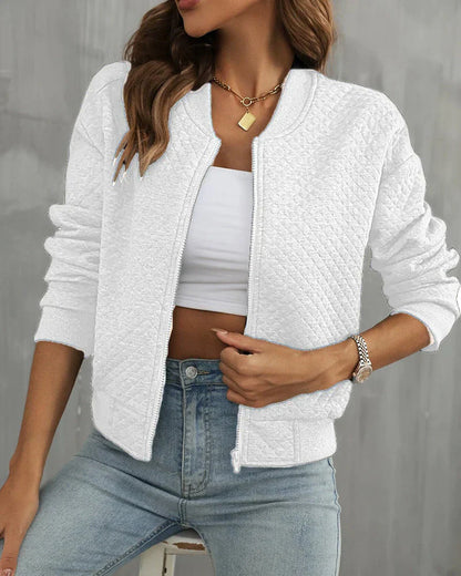 Damen Strickjacke Langärmlig Reißverschluss