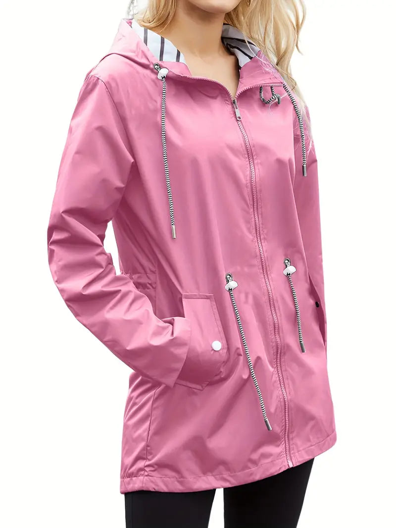 Warmes Herbstkleid | Wasserdichte Frauen-Hoodie Knie-Lang