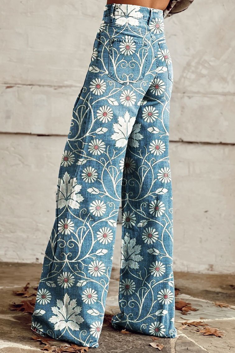 Elegante Damenmode | Blumenhose Frau Sommer Stil - IdealeKleiden