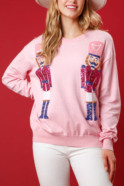 Weihnachtssweatshirt Mit Pailletten Lockere Passform