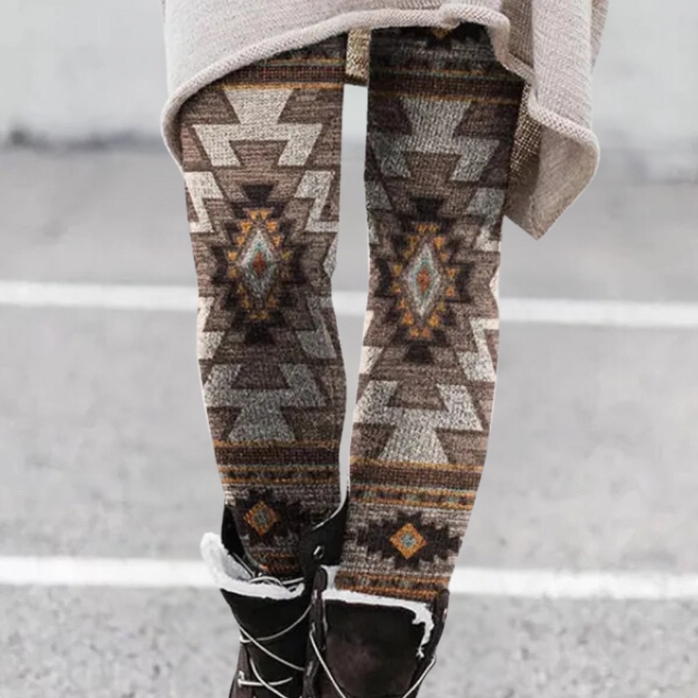 Elegante Leggings Enganliegend Weich Atmungsaktiv Geometrisch