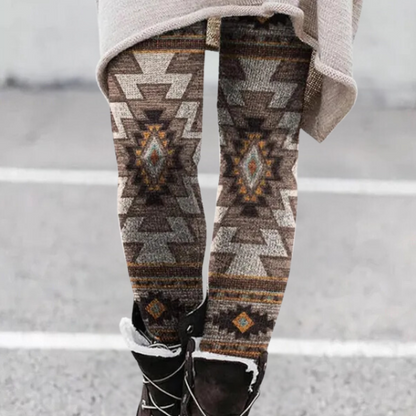 Elegante Leggings Enganliegend Weich Atmungsaktiv Geometrisch