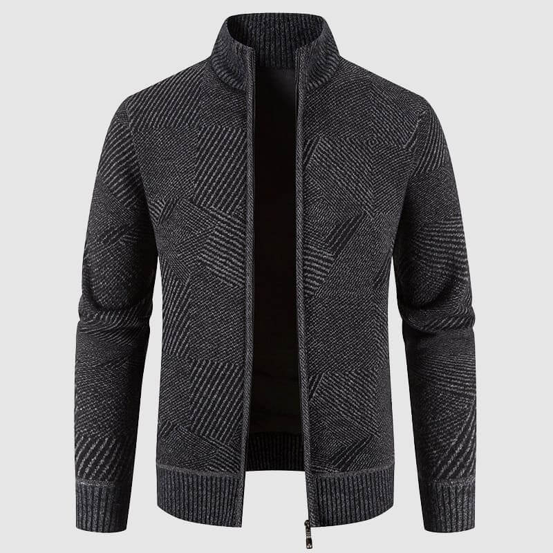 Stylische Herren Cardigan Jacke Geometrisches Muster