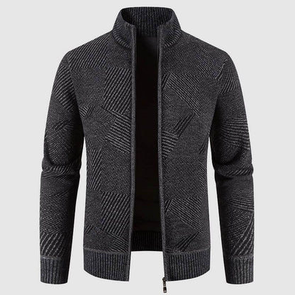 Stylische Herren Cardigan Jacke Geometrisches Muster
