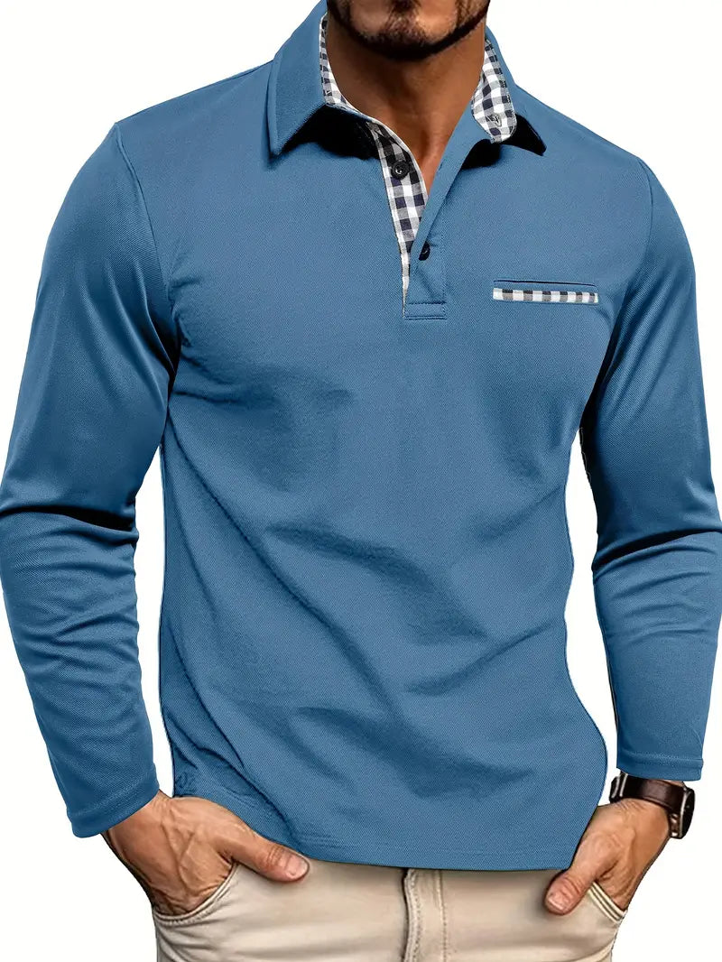 Herren Poloshirt Langarm Komfortable Qualität