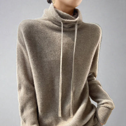 Damen Pullover Hochkragen Bequem - IdealeKleiden