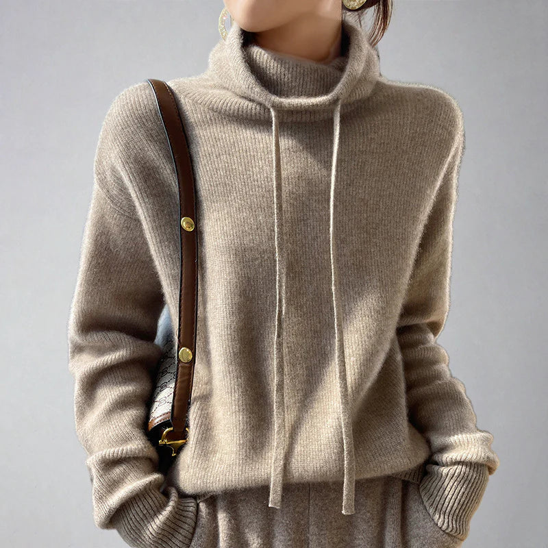 Damen Pullover Hochkragen Bequem
