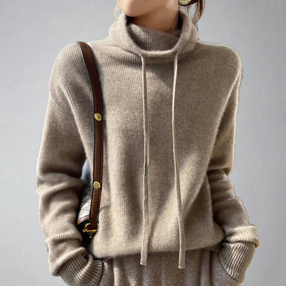 Damen Pullover Hochkragen Bequem