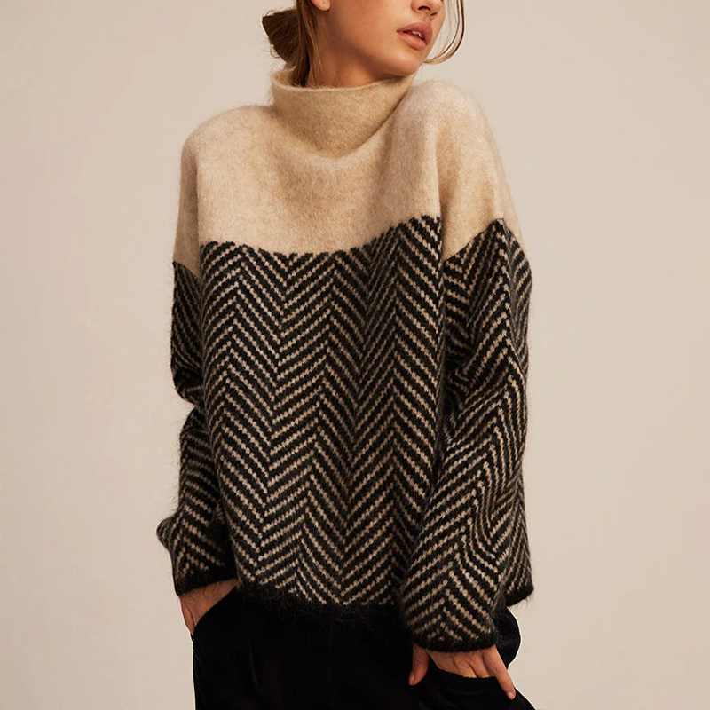 Eleganter Rollkragenpullover Damen Klassik