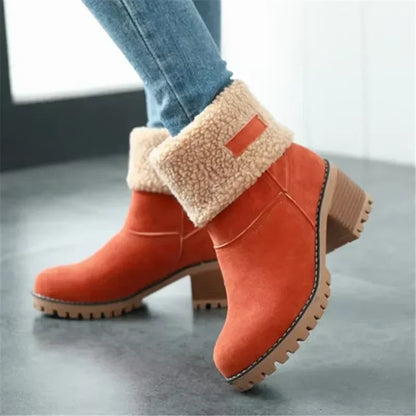 Elegante Schneestiefel Leder Warm & Komfortabel