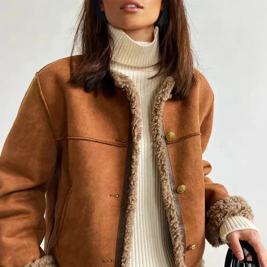 Kurze Frauenjacke Mit Knöpfen - IdealeKleiden