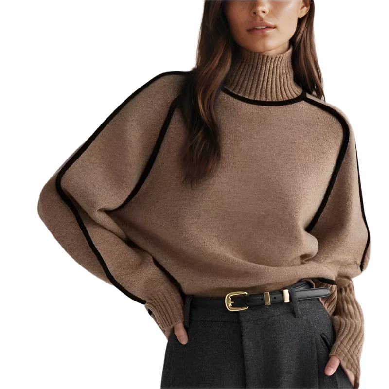 Eleganter Damen Pullover Weich Rollkragen