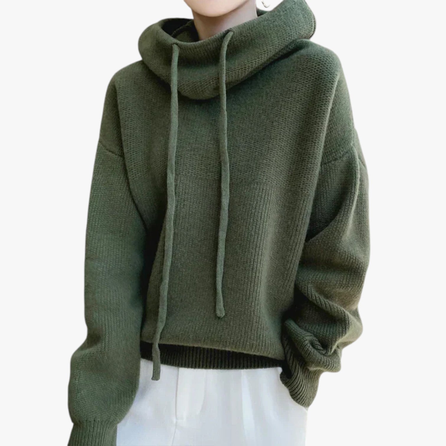 Weite Strickpullover Warm Bequem Hochkragen - IdealeKleiden