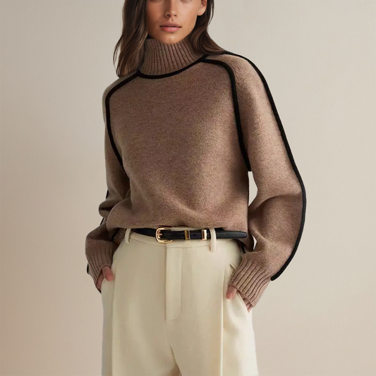 Frauen Rollkragen Pullover Übergröße Herbst - IdealeKleiden