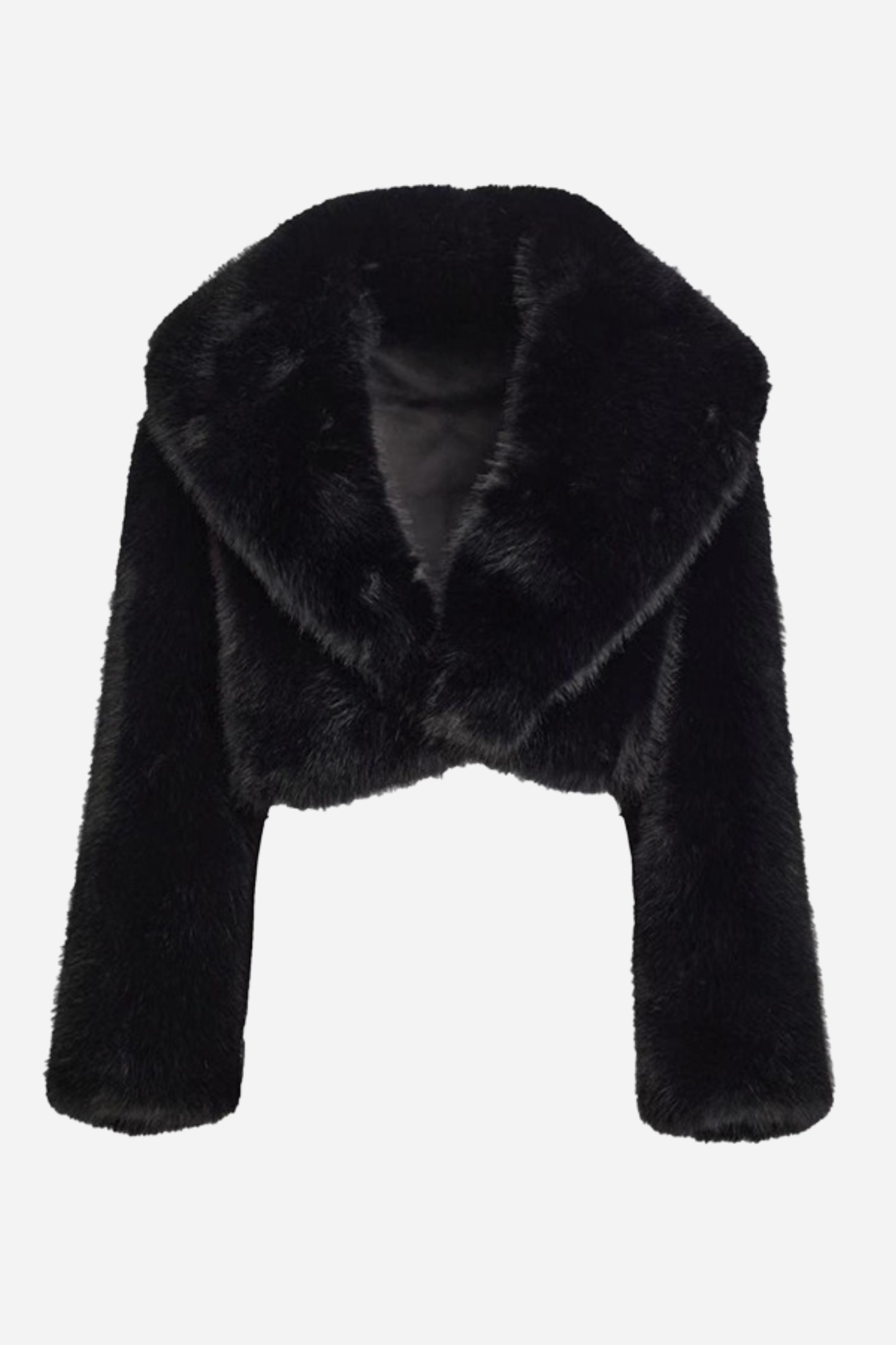 Kunstpelz Jacke Kurz Schal Kragen Damen