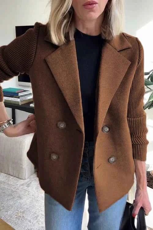 Damen Blazer Langarm Chic Stil