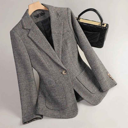 Damen Blazer Klassisch Elegant Zweiknopf