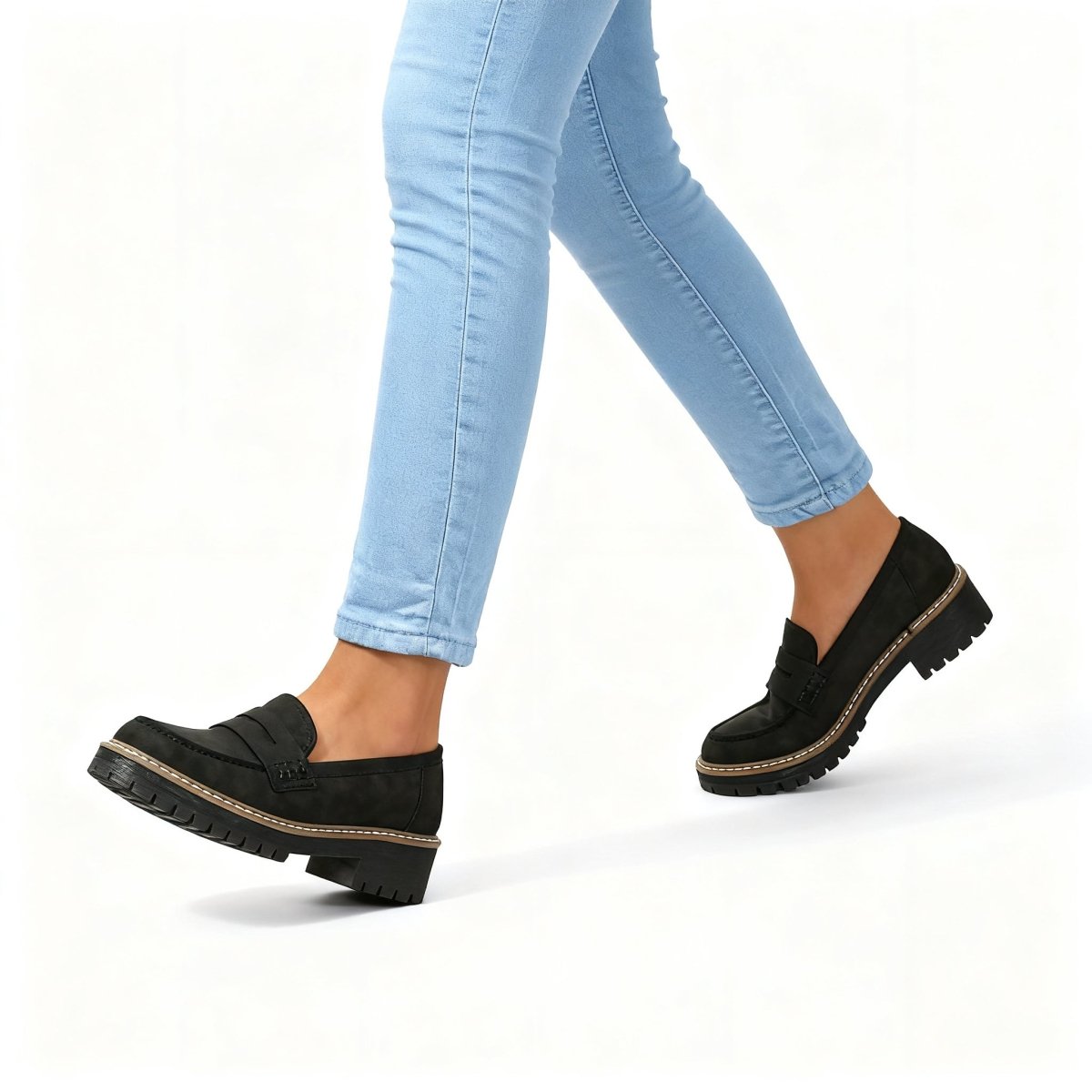 Damen Loafer Bequem Großzügig