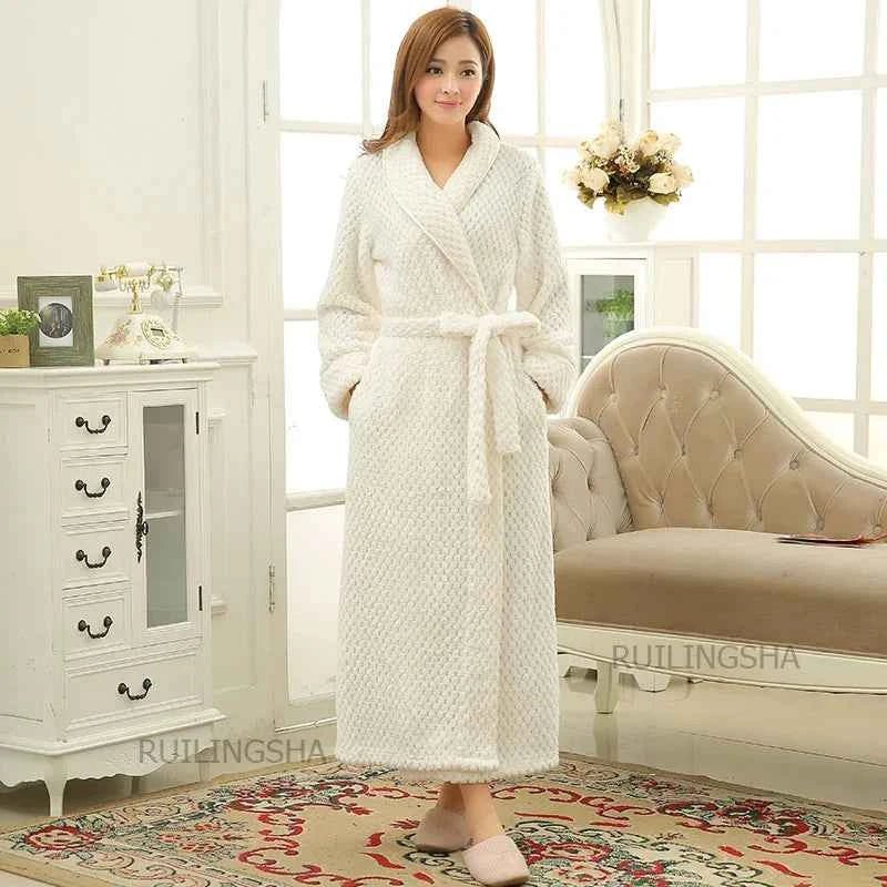 Damen Bademantel Weich Fleece