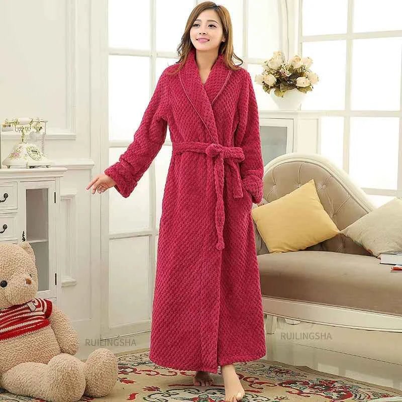 Damen Bademantel Weich Fleece